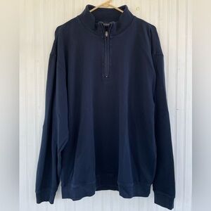 Scott Barber Men’s Navy Quart Zip Pull over Pima Cotton Size XXL